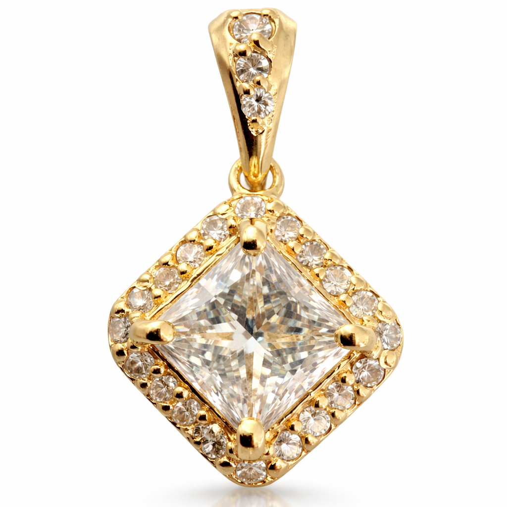1.397 ctw Princess Cut Diamond Pendant