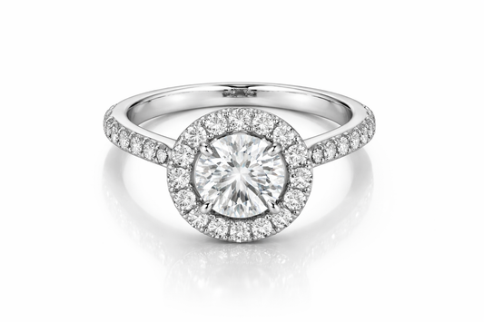 1.489 ctw Halo Diamond Engagement Ring