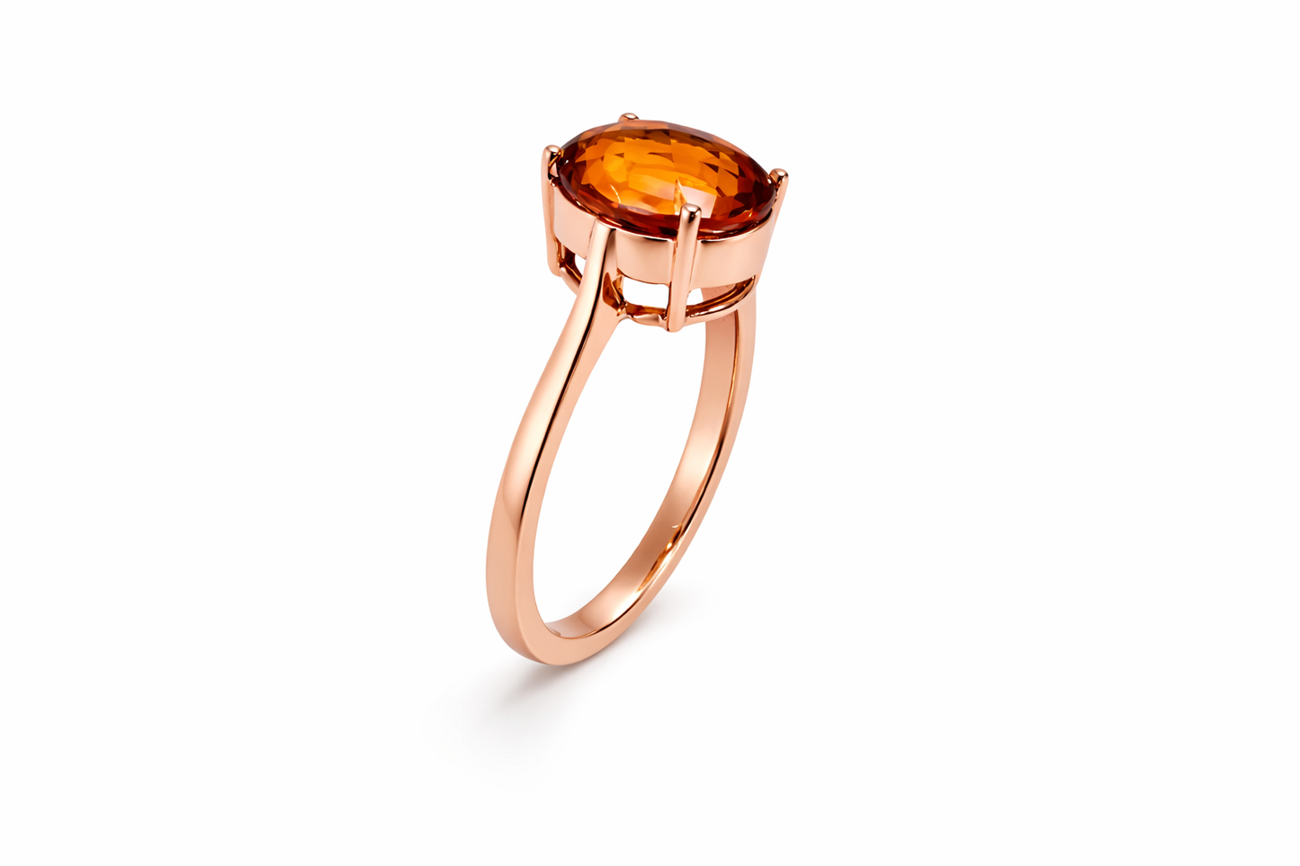 7.34 ct Genuine Citrine Oval Ring