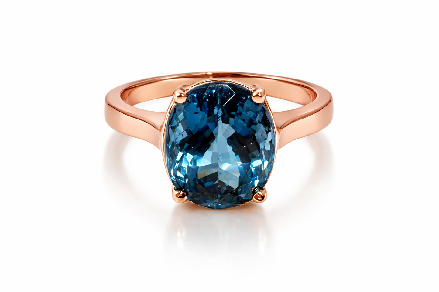10.26 ct Genuine Blue Topaz Oval Ring