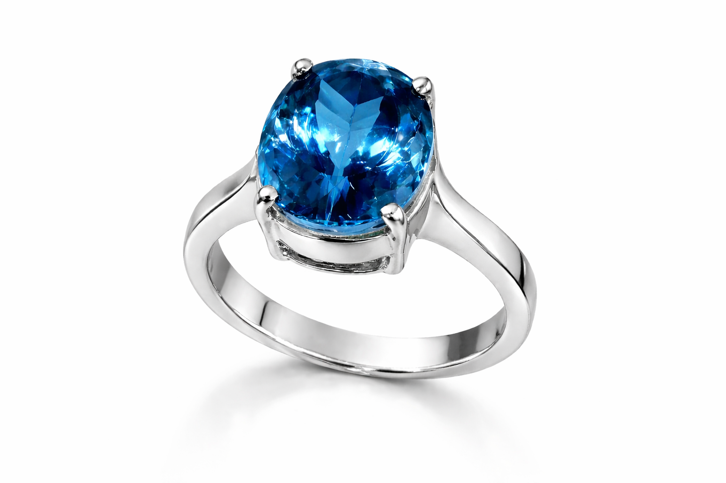10.26 ct Genuine Blue Topaz Oval Ring