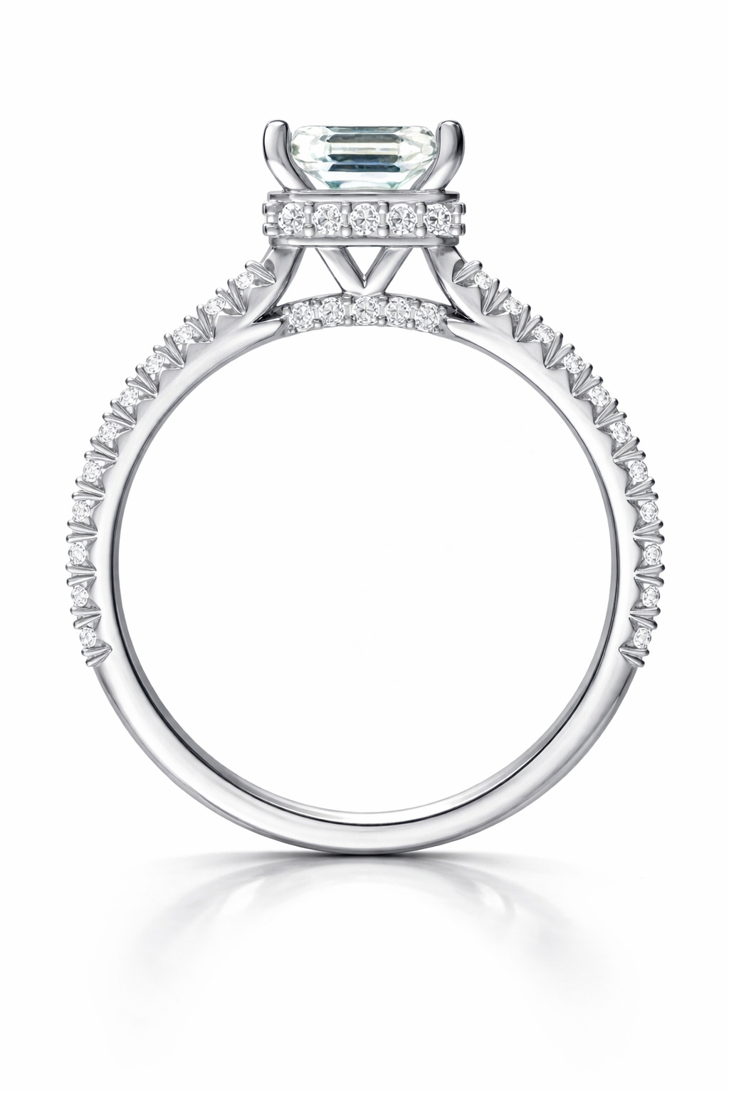 1.95 ctw Emerald Diamond Engagement Ring