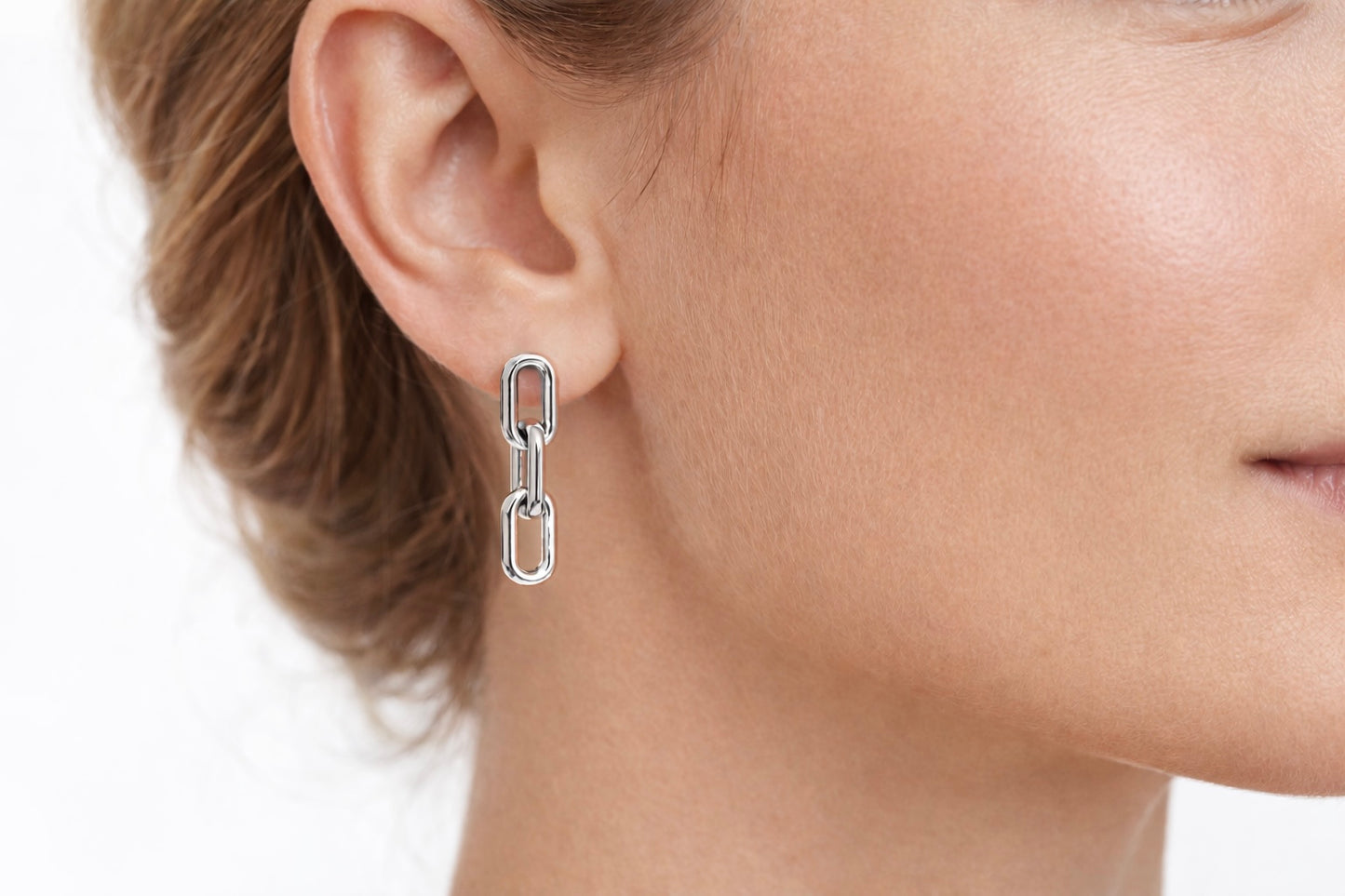 Large Oval Stud Earrings