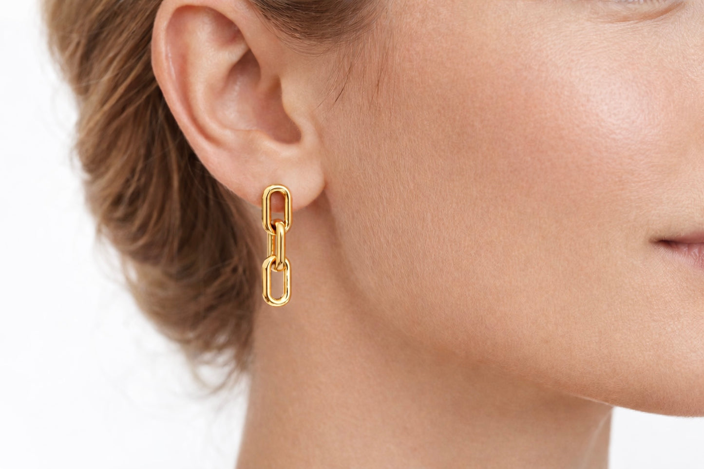Large Oval Stud Earrings