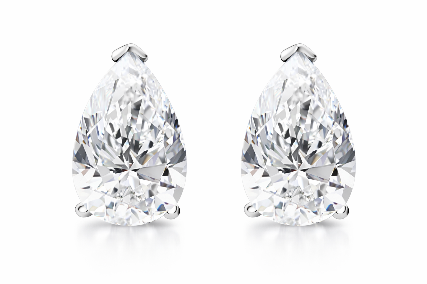 4 ctw Pear Diamond Solitaire Certified Stud Earrings