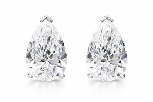 4 ctw Pear Diamond Solitaire Certified Stud Earrings