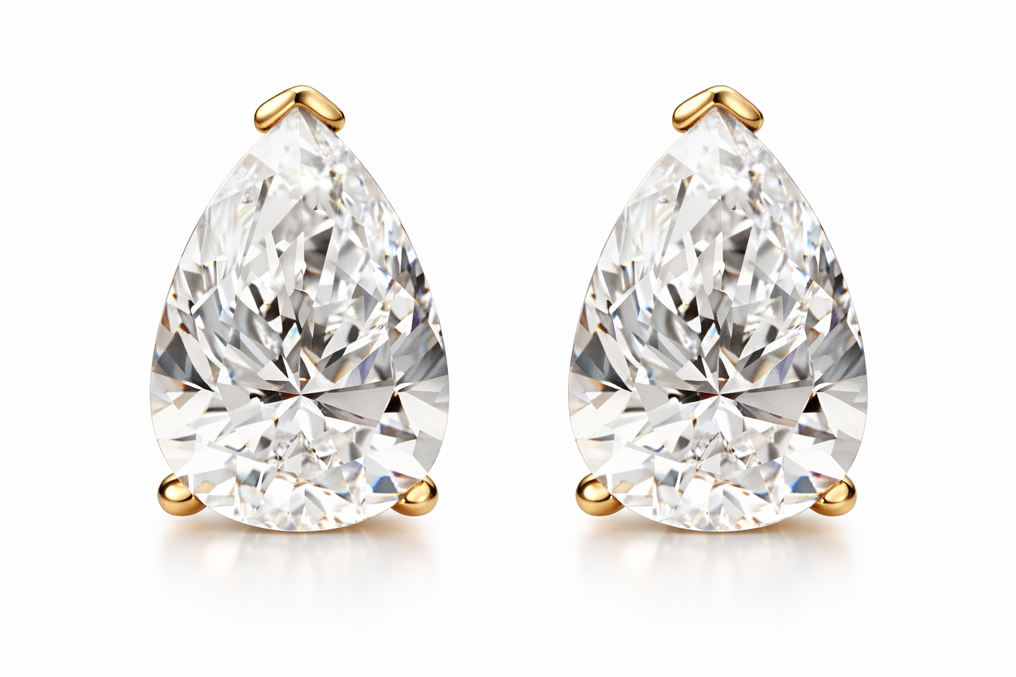 4 ctw Pear Diamond Solitaire Certified Stud Earrings