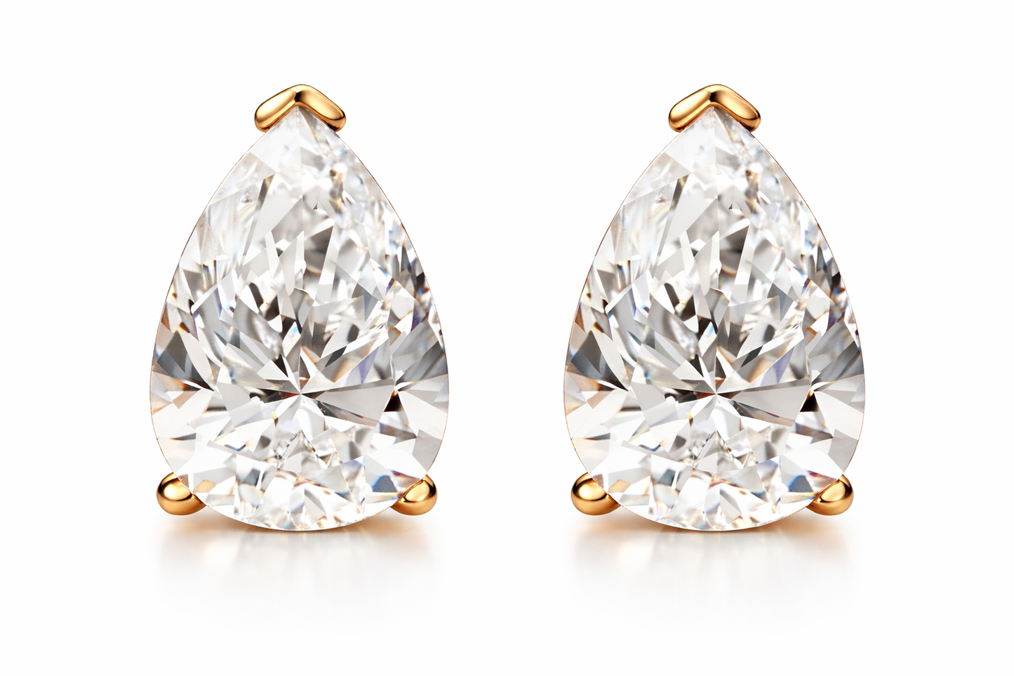 4 ctw Pear Diamond Solitaire Certified Stud Earrings