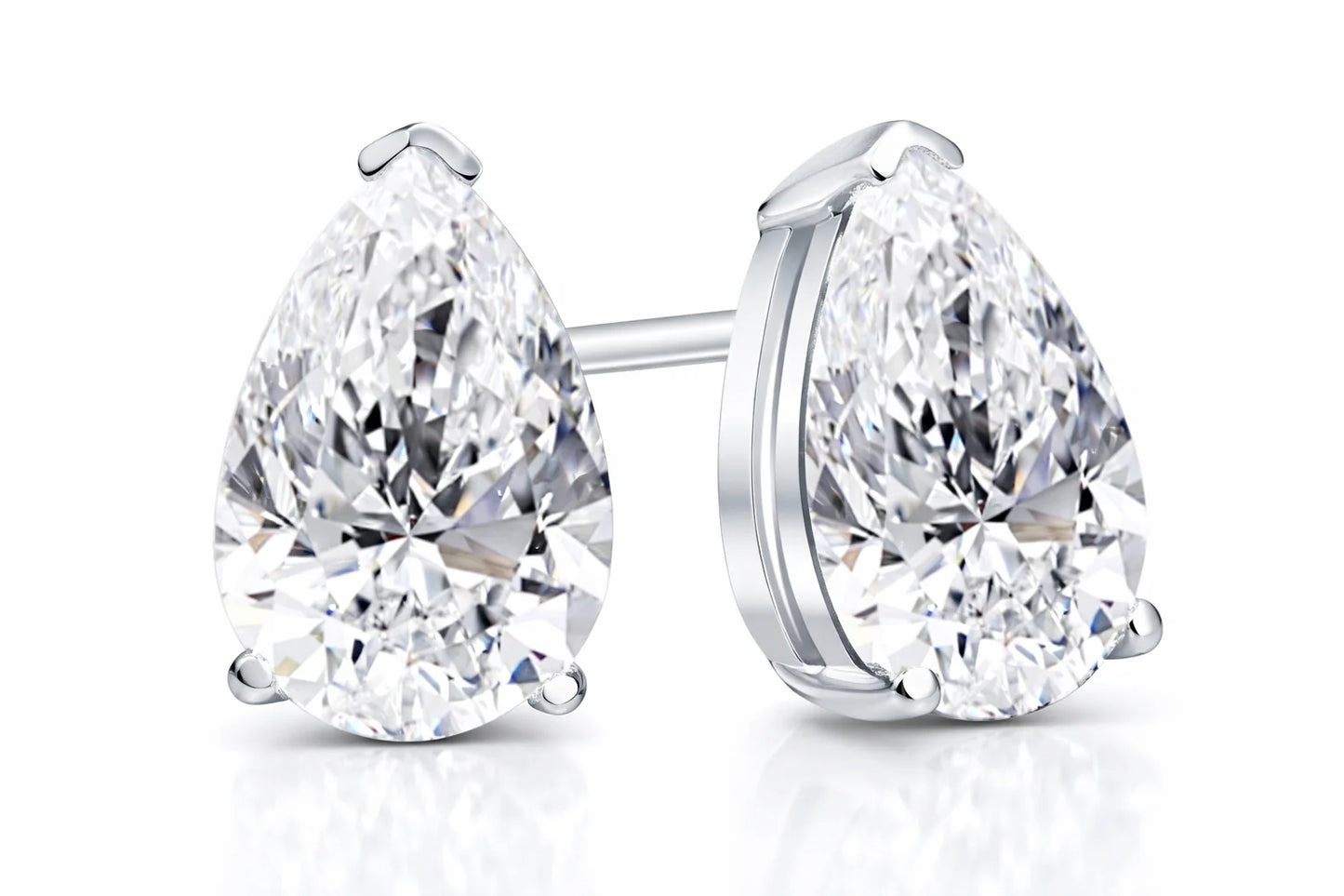 4 ctw Pear Diamond Solitaire Certified Stud Earrings