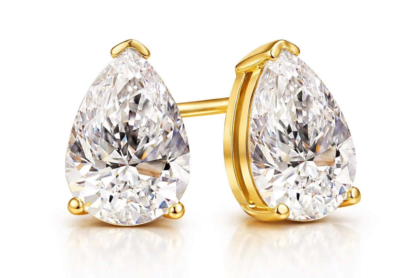 4 ctw Pear Diamond Solitaire Certified Stud Earrings