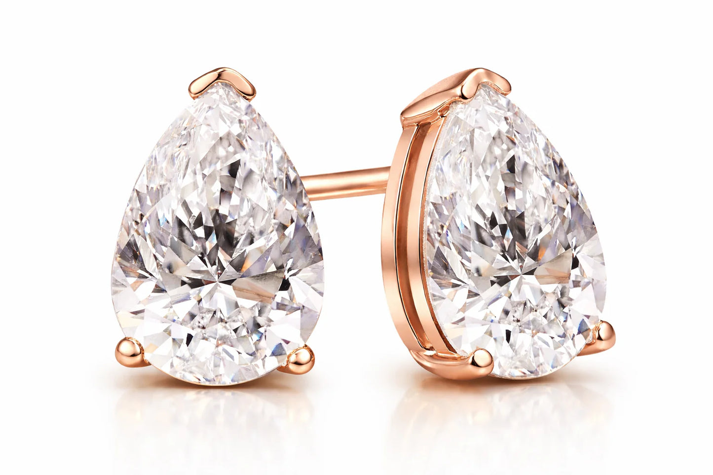 4 ctw Pear Diamond Solitaire Certified Stud Earrings