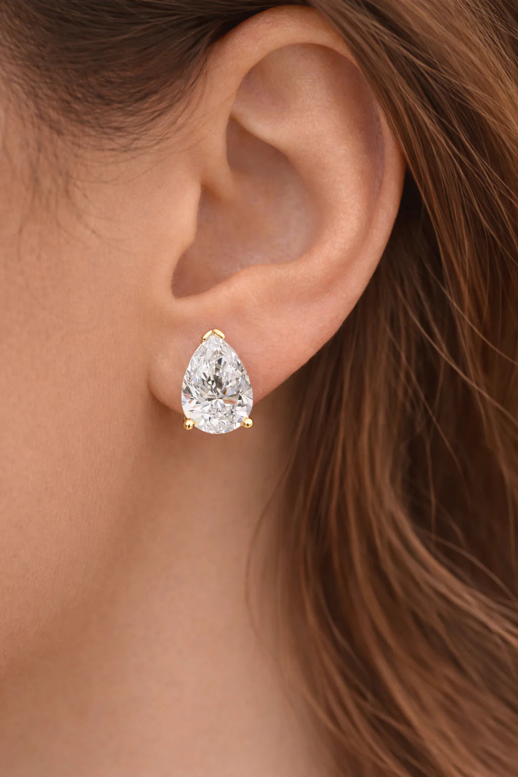4 ctw Pear Diamond Solitaire Certified Stud Earrings