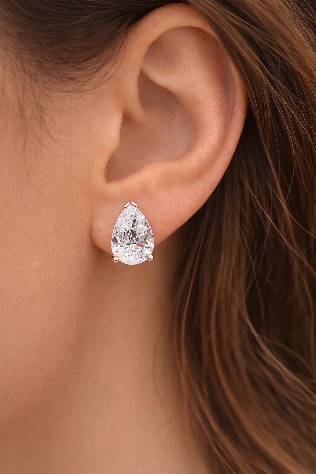 4 ctw Pear Diamond Solitaire Certified Stud Earrings