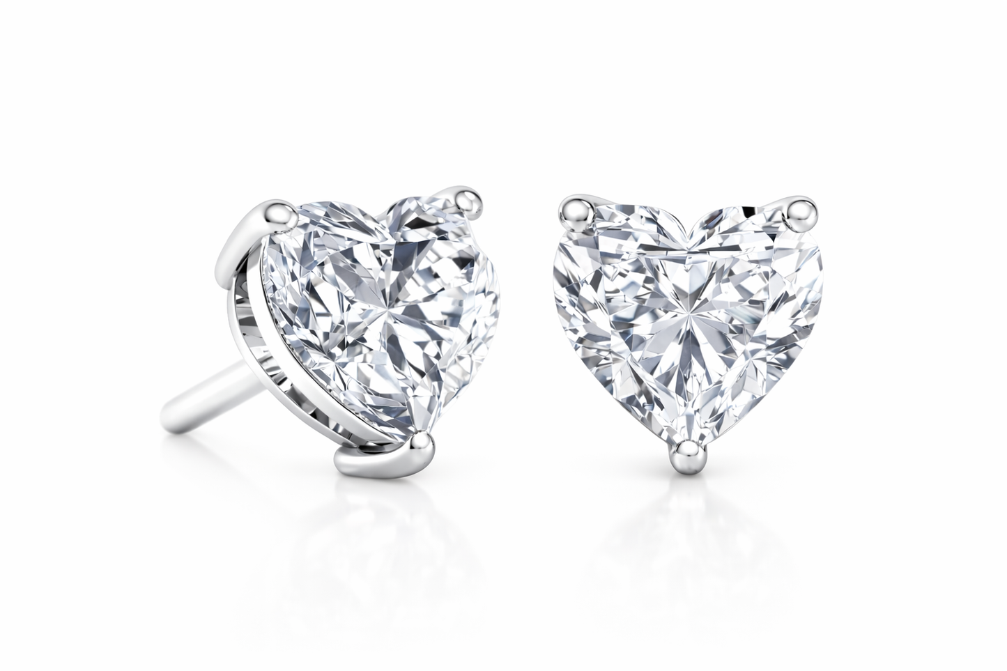 4.7mm Heart Diamond Stud Earrings