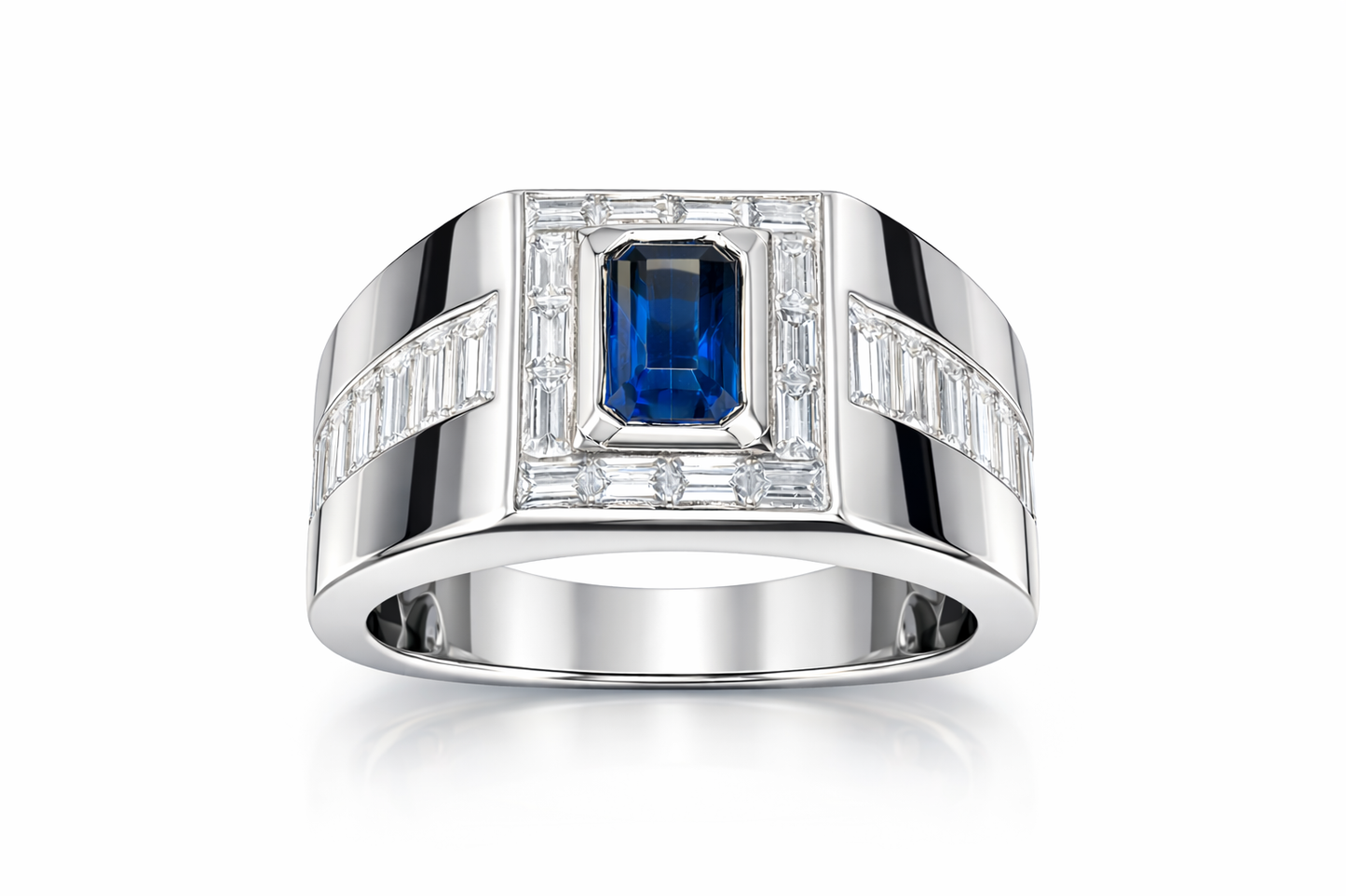 4.96 ctw Mens Sapphire Diamond Ring