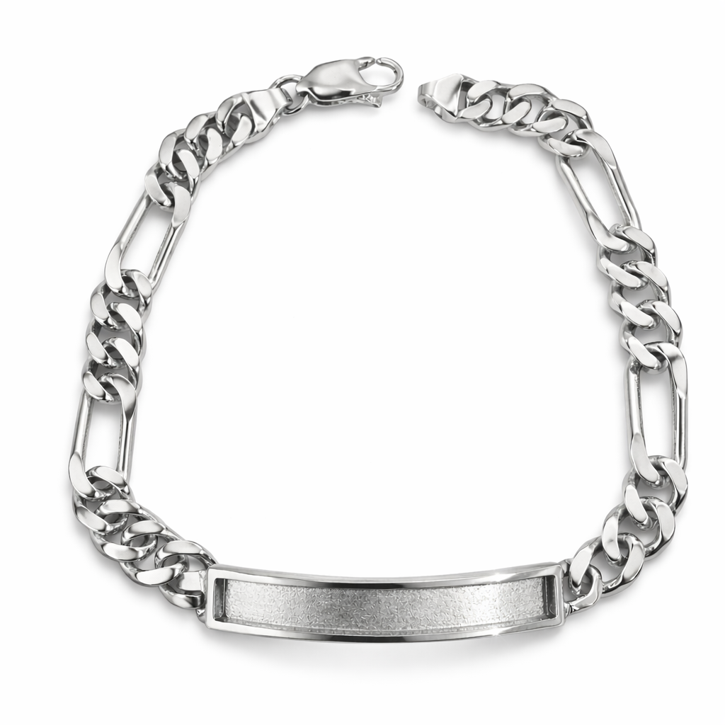 6mm Cuban Link Figaro ID Bracelet