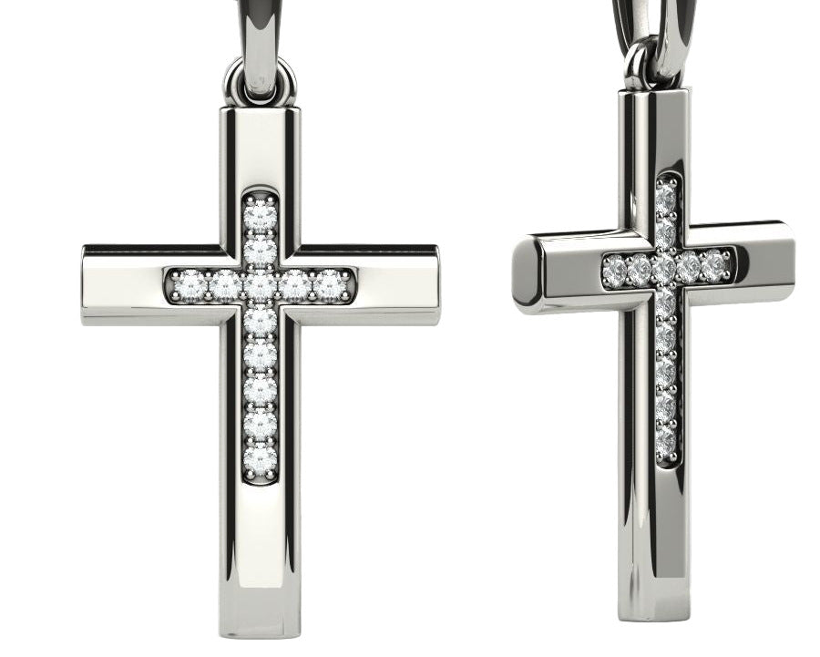 .09 ctw Round Diamond Cross Pendant