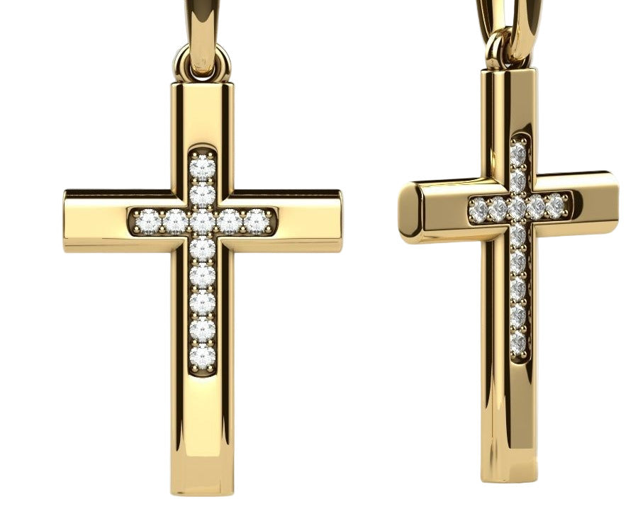 .09 ctw Round Diamond Cross Pendant