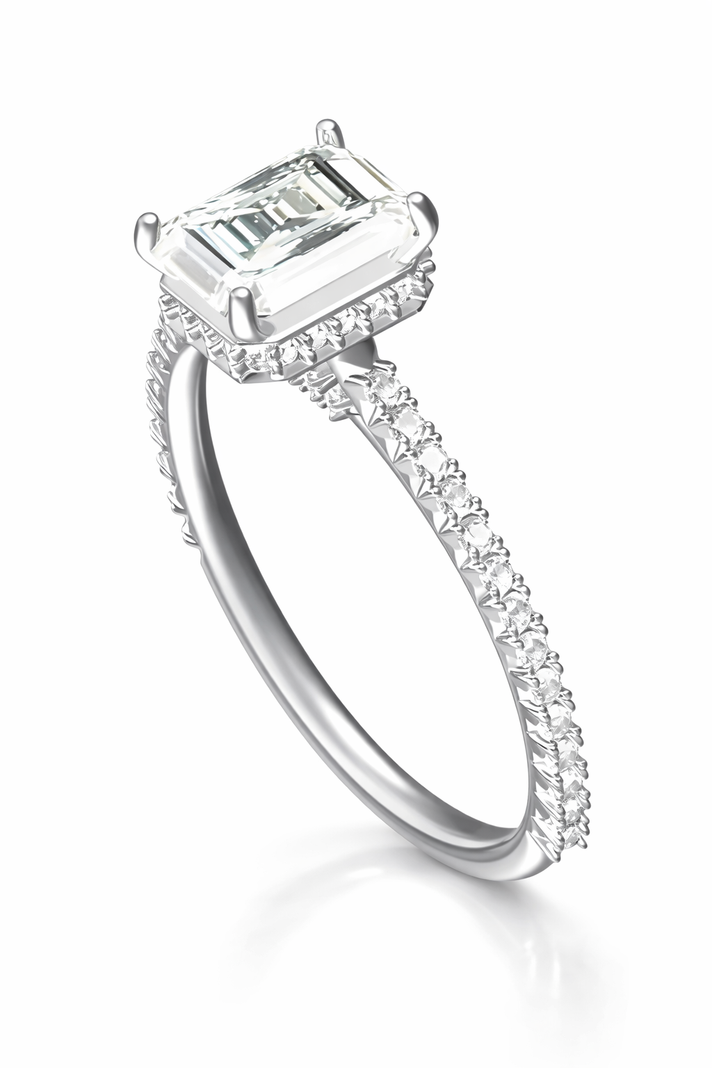 1.95 ctw Emerald Diamond Engagement Ring
