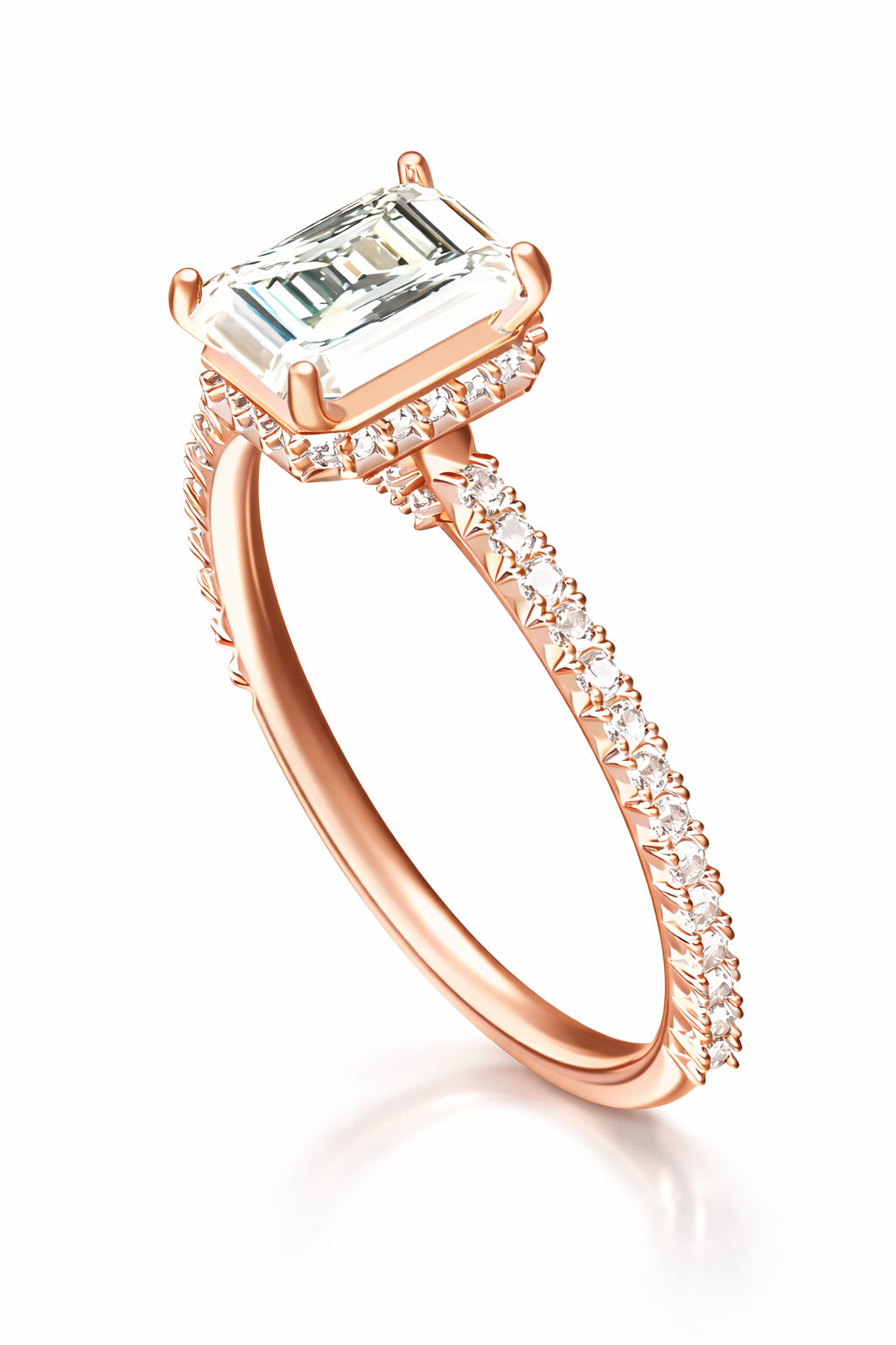 1.95 ctw Emerald Diamond Engagement Ring