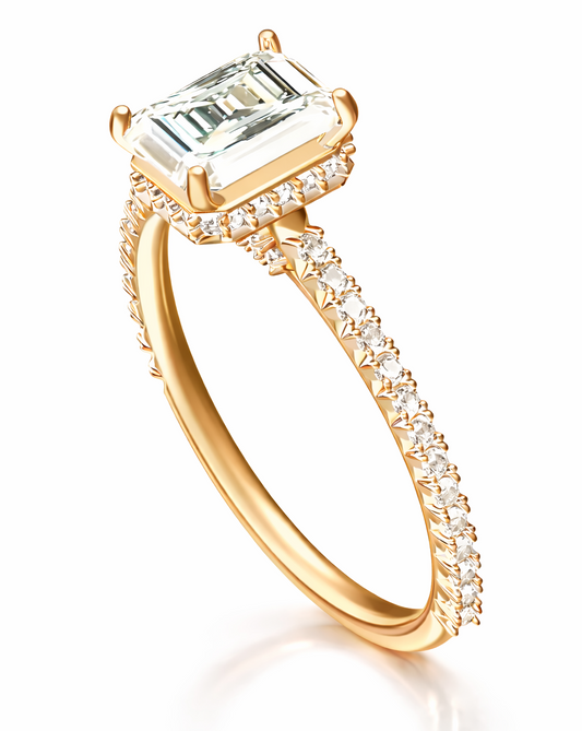 1.95 ctw Emerald Diamond Engagement Ring