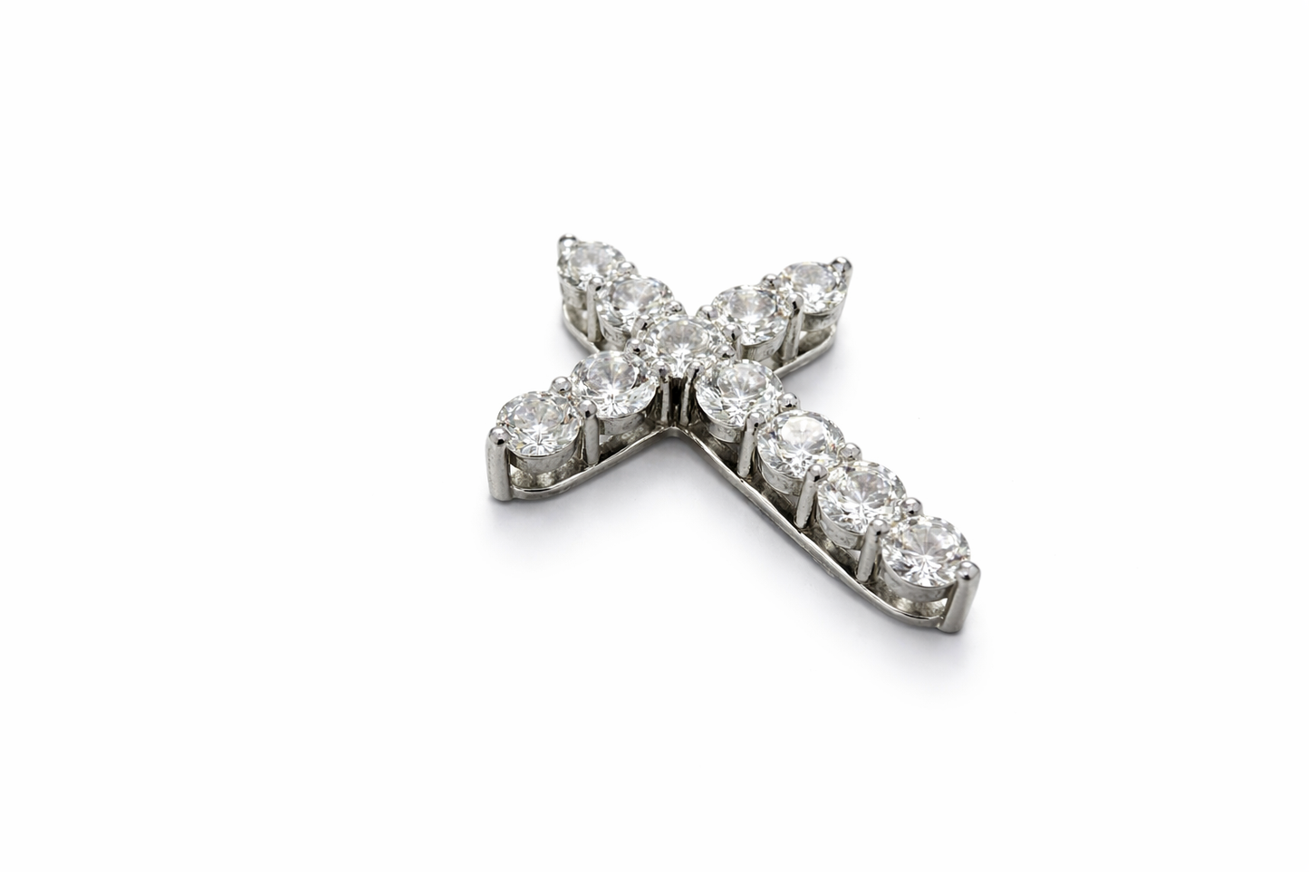 2.7 ctw Round Tennis Diamond Cross Pendant