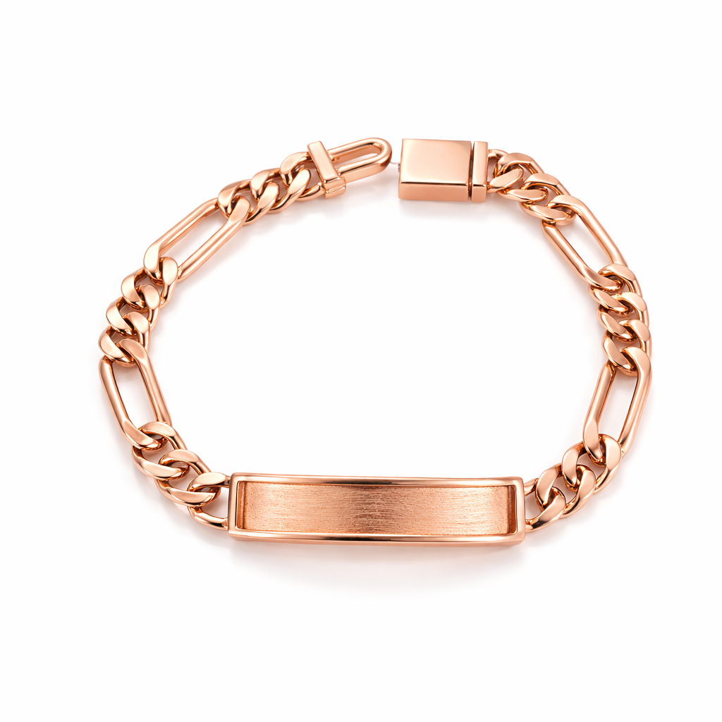 7.5mm Cuban Link Figaro ID Bracelet