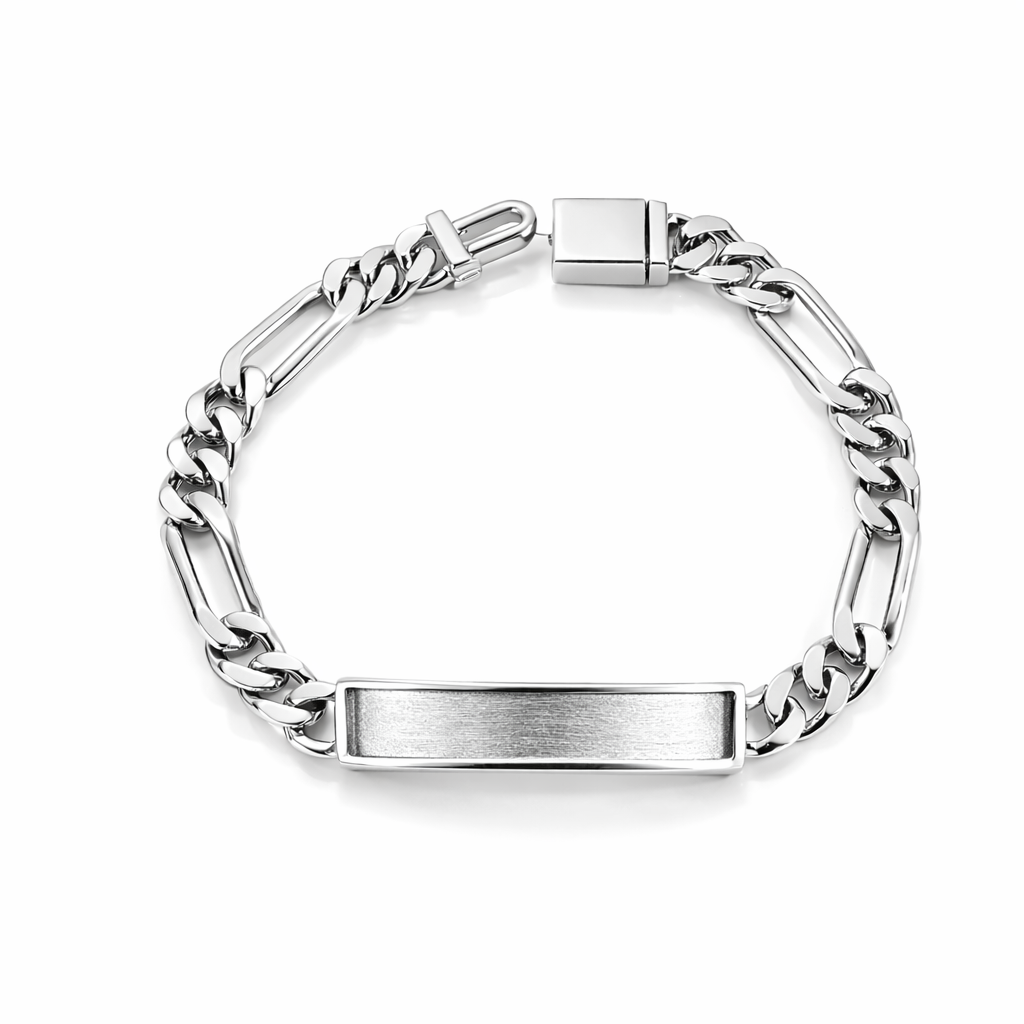 7.5mm Cuban Link Figaro ID Bracelet