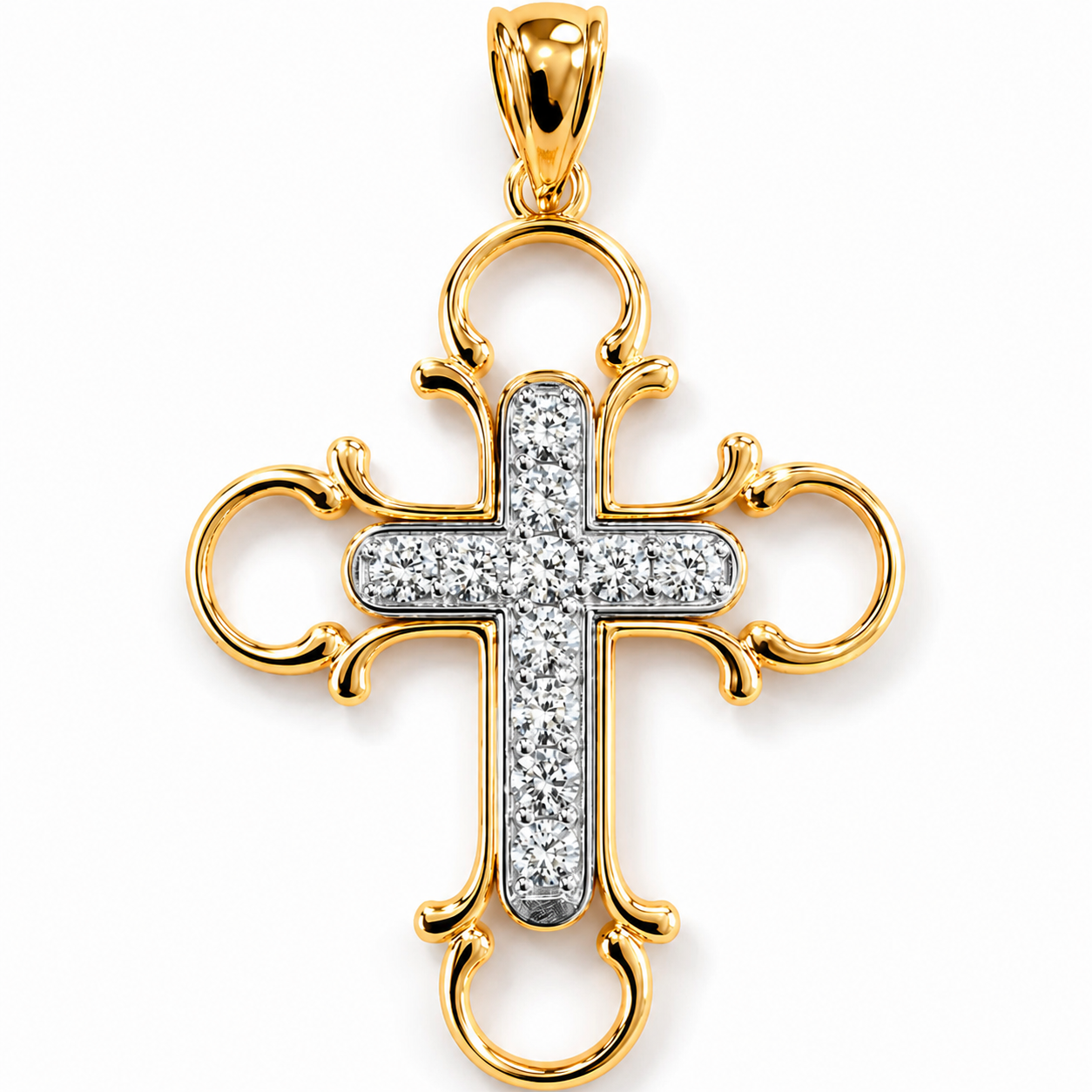.66 ctw Round Diamond Cross Pendant