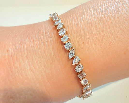 9.25 ctw Five Shape Diamond Tennis Bracelet