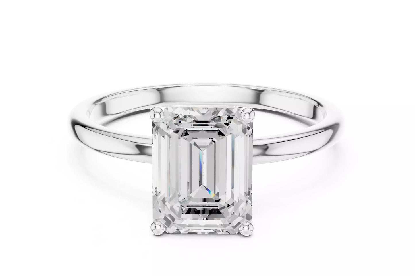 2.00 ctw Emerald Diamond Solitaire Engagement Ring