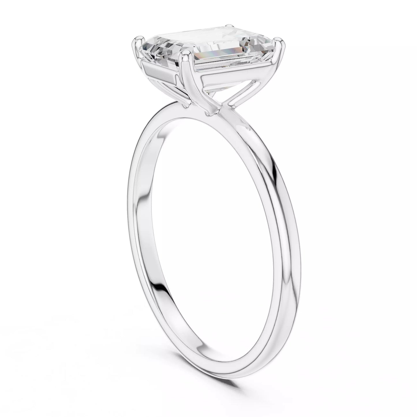 2.00 ctw Emerald Diamond Solitaire Engagement Ring