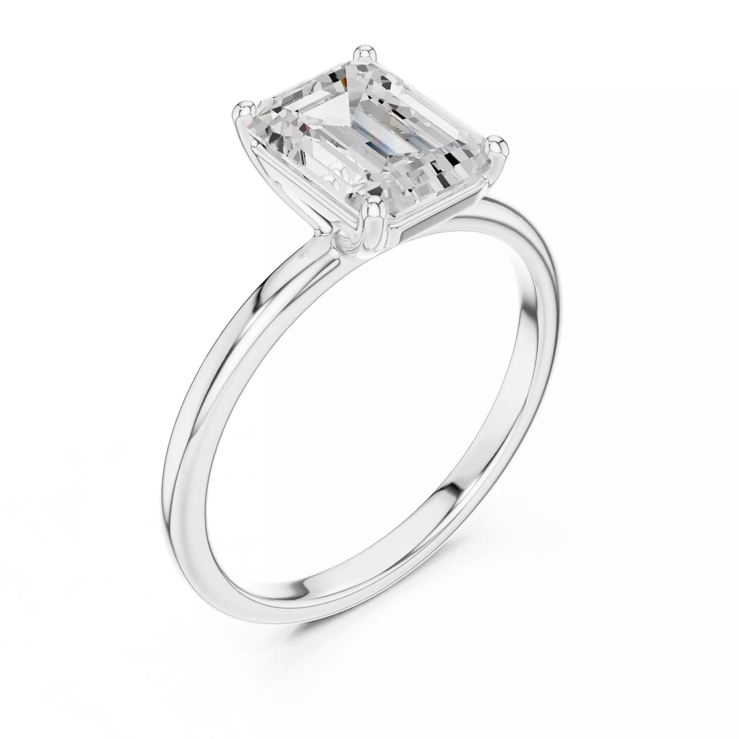 2.00 ctw Emerald Diamond Solitaire Engagement Ring