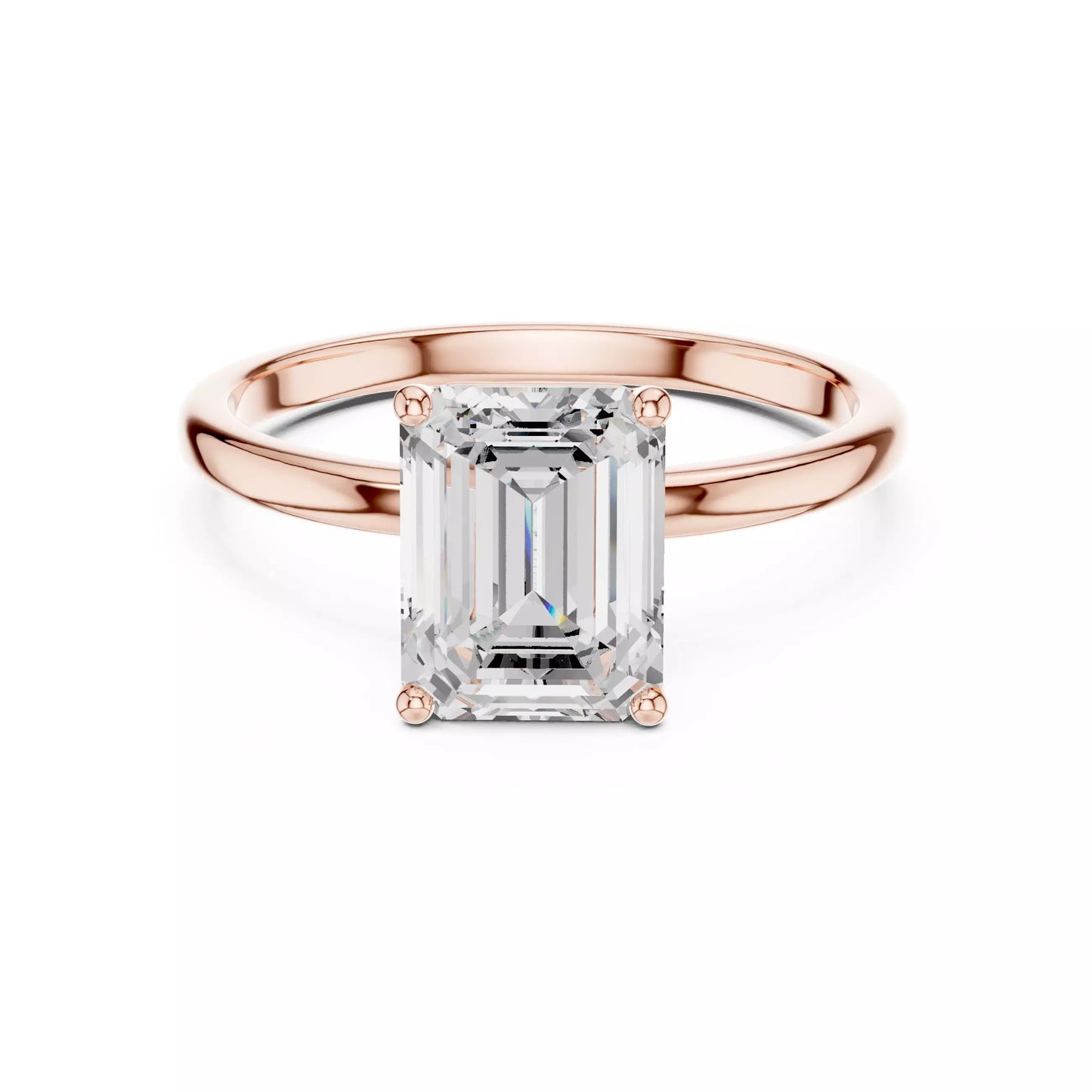2.00 ctw Emerald Diamond Solitaire Engagement Ring
