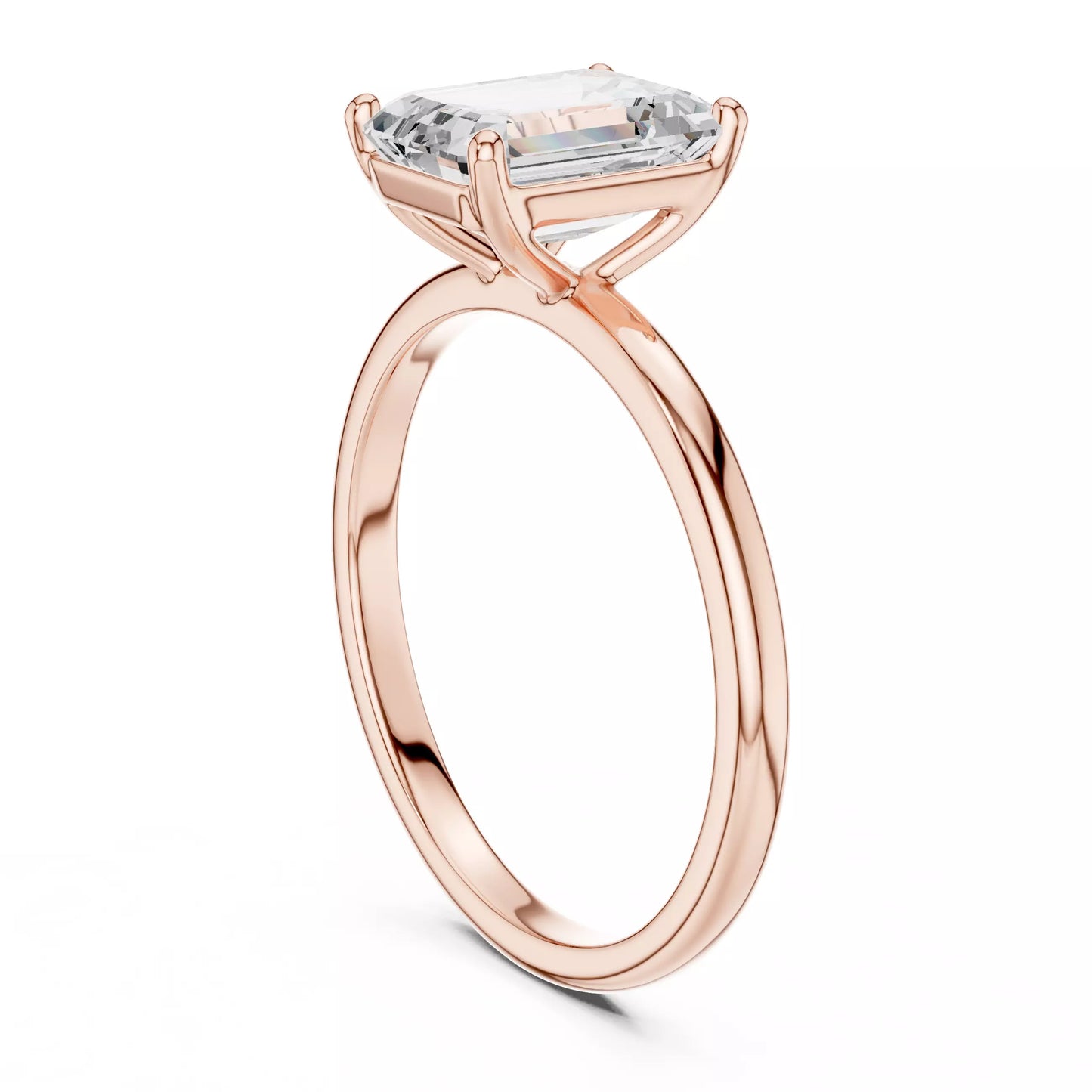 2.00 ctw Emerald Diamond Solitaire Engagement Ring