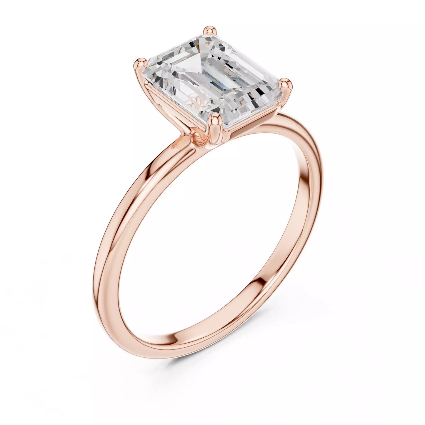 2.00 ctw Emerald Diamond Solitaire Engagement Ring
