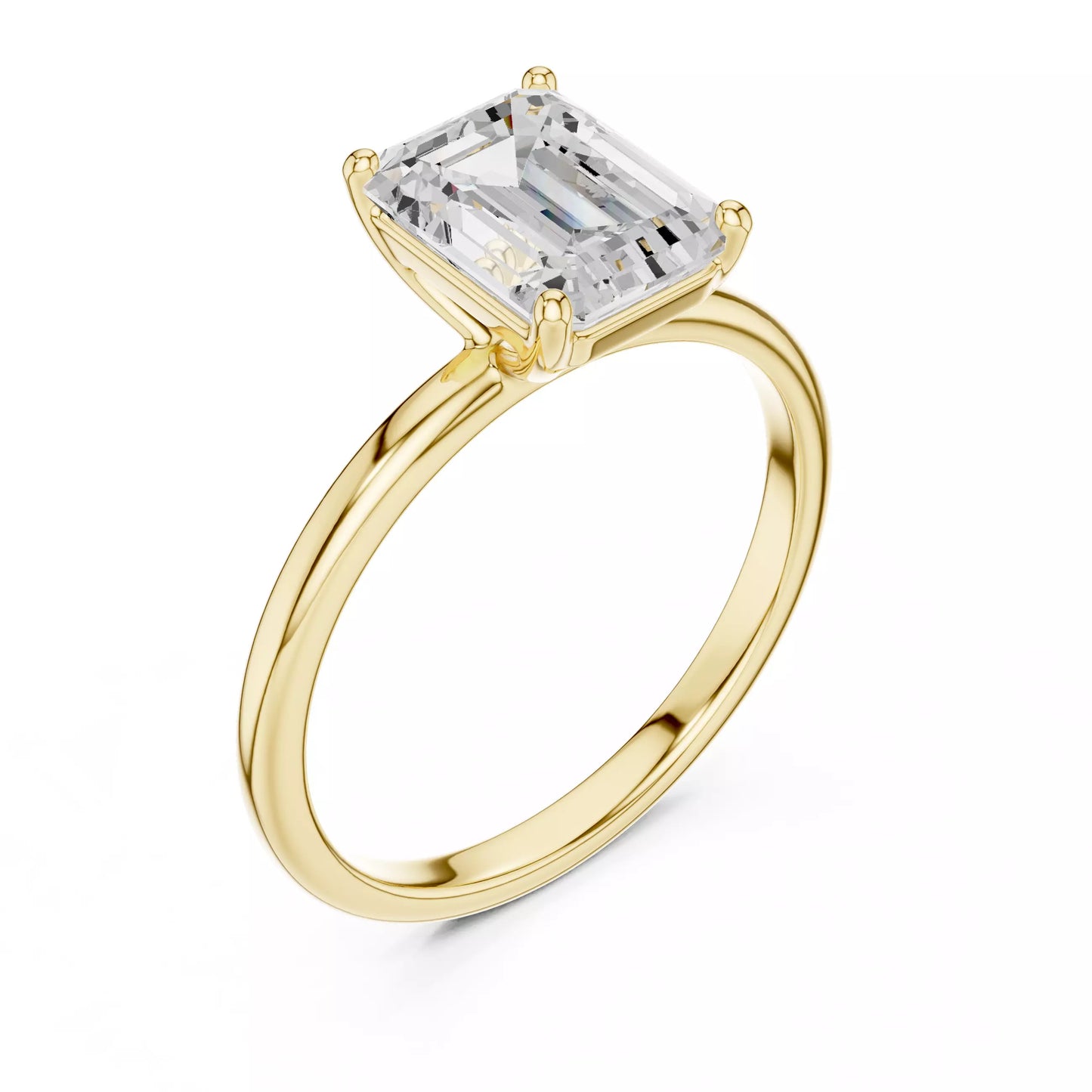 2.00 ctw Emerald Diamond Solitaire Engagement Ring