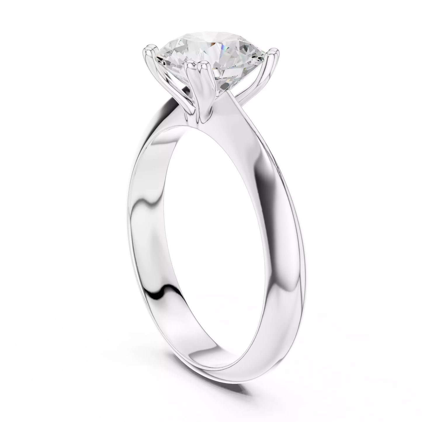 1.50 ctw Round Diamond Solitaire Knife Edge Engagement Ring