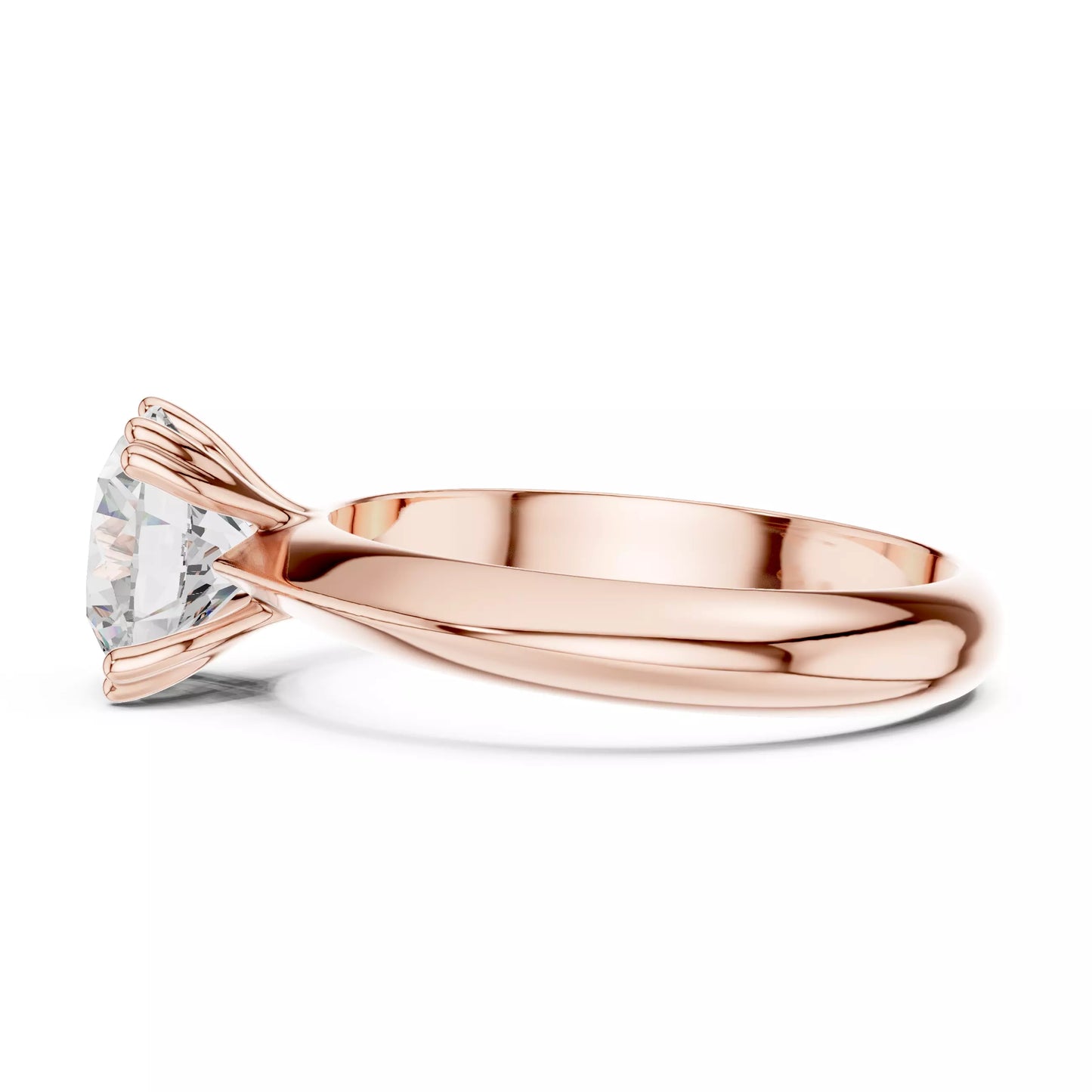 1.50 ctw Round Diamond Solitaire Knife Edge Engagement Ring