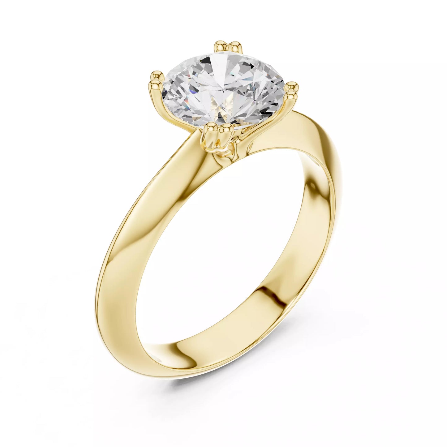 1.50 ctw Round Diamond Solitaire Knife Edge Engagement Ring