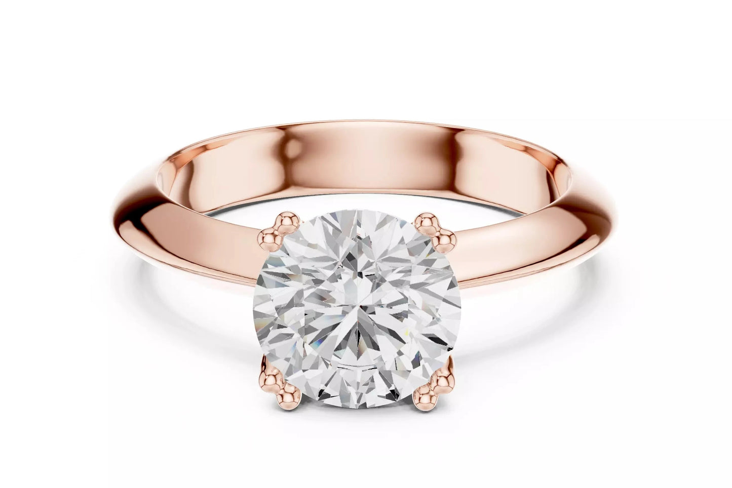 1.50 ctw Round Diamond Solitaire Knife Edge Engagement Ring