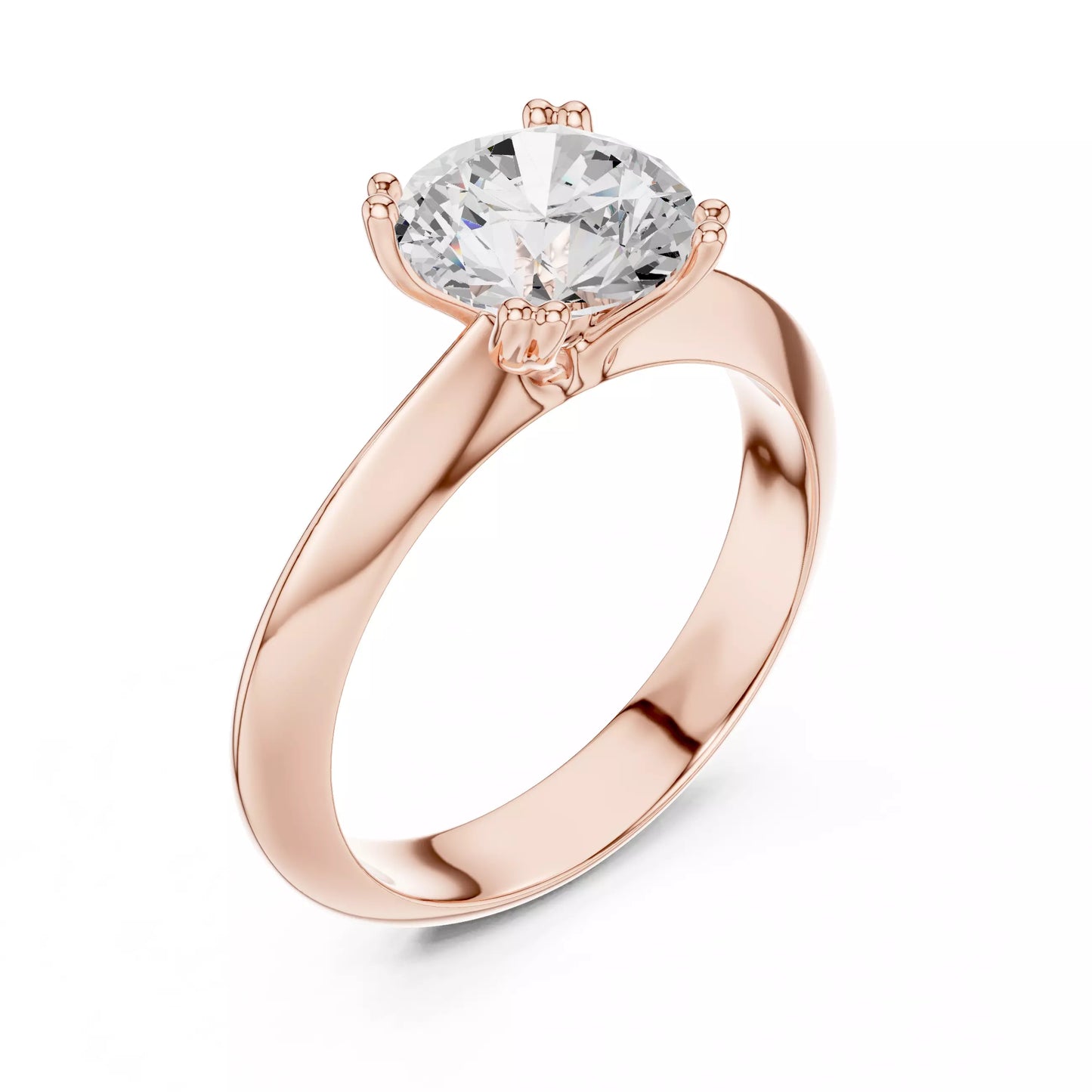1.50 ctw Round Diamond Solitaire Knife Edge Engagement Ring