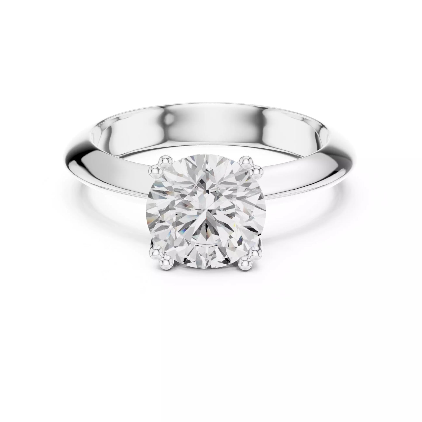 1.50 ctw Round Diamond Solitaire Knife Edge Engagement Ring