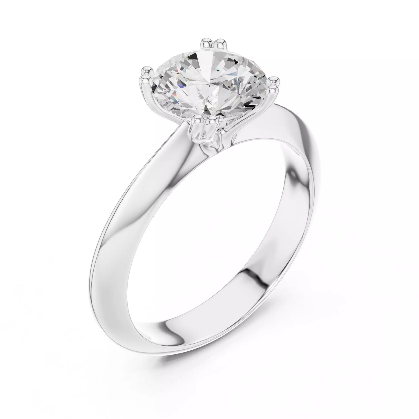 1.50 ctw Round Diamond Solitaire Knife Edge Engagement Ring