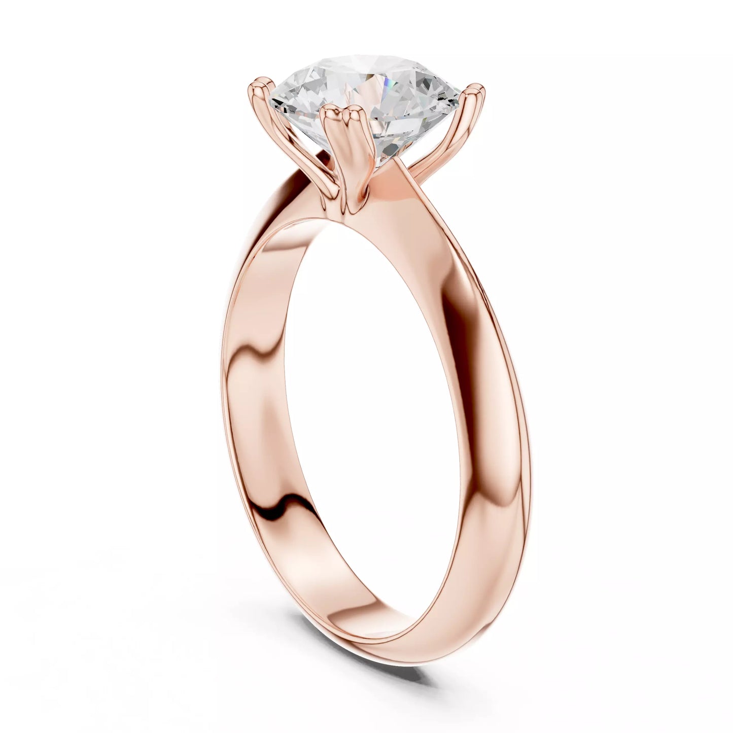 1.50 ctw Round Diamond Solitaire Knife Edge Engagement Ring