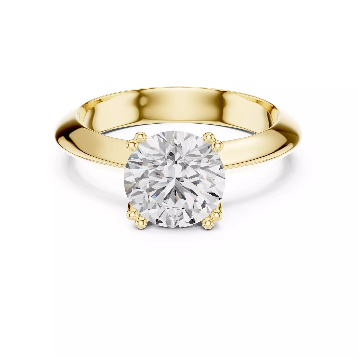 1.50 ctw Round Diamond Solitaire Knife Edge Engagement Ring