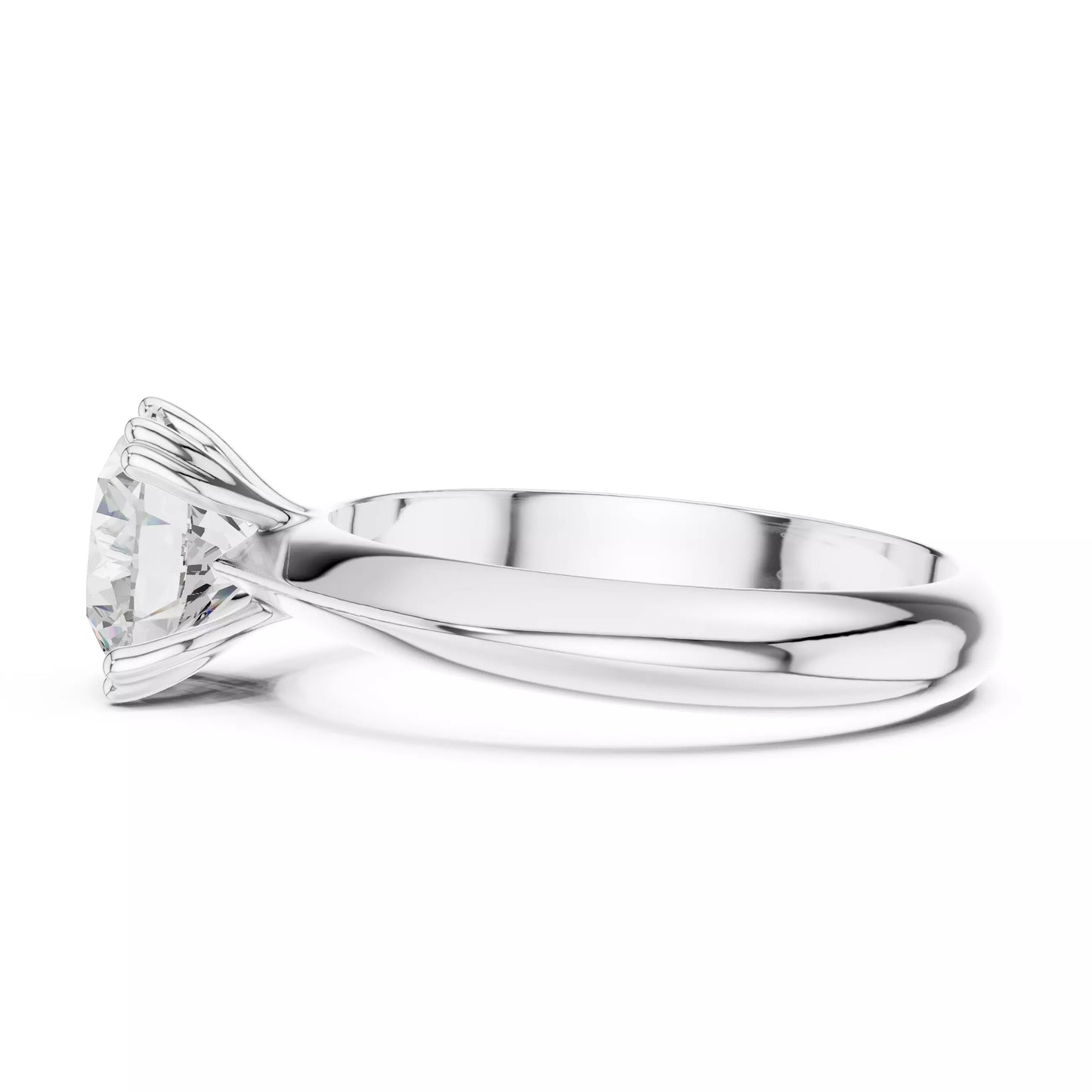 1.50 ctw Round Diamond Solitaire Knife Edge Engagement Ring