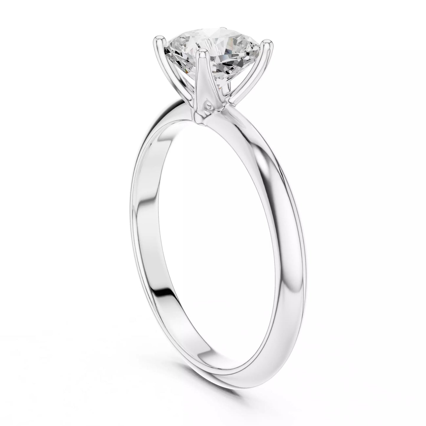 1.00 ctw Cushion Diamond Solitaire Knife Edge Engagement Ring