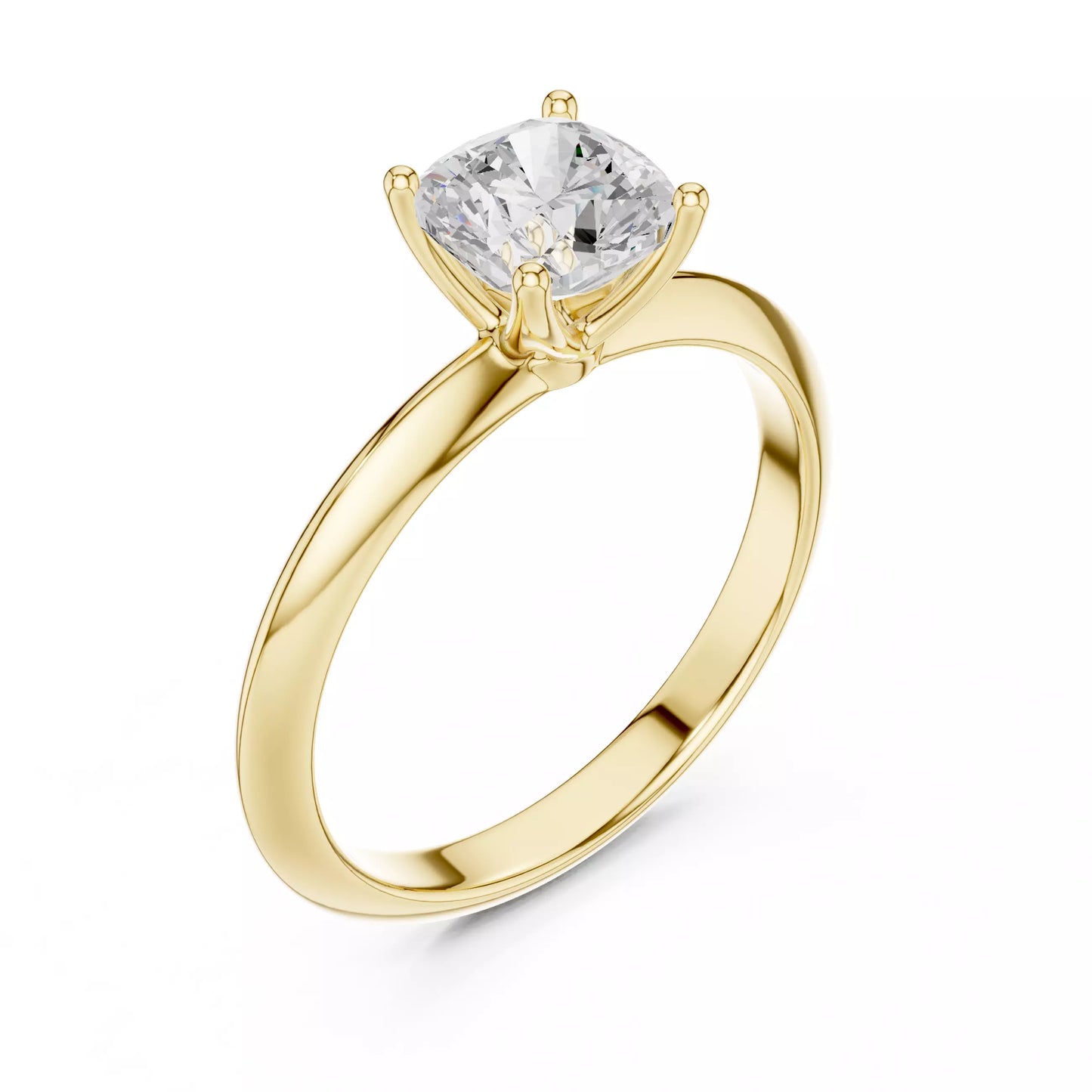 1.00 ctw Cushion Diamond Solitaire Knife Edge Engagement Ring