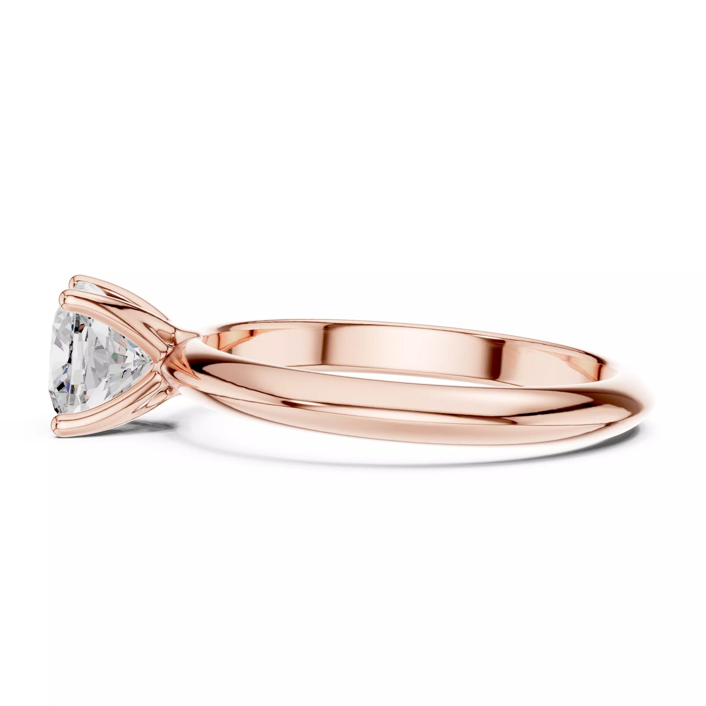 1.00 ctw Cushion Diamond Solitaire Knife Edge Engagement Ring